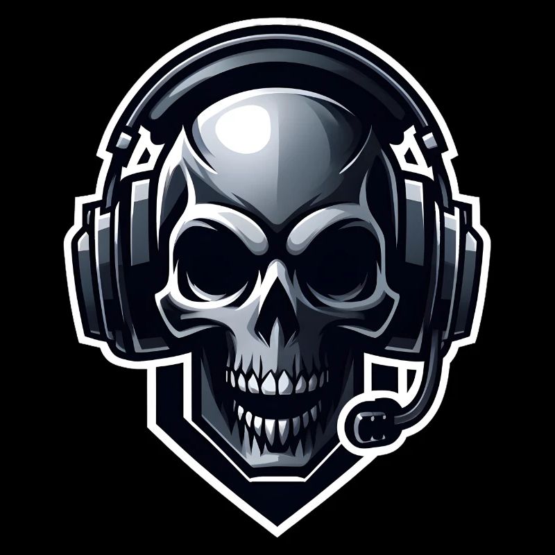 Totenkopf mit Gaming Headset
