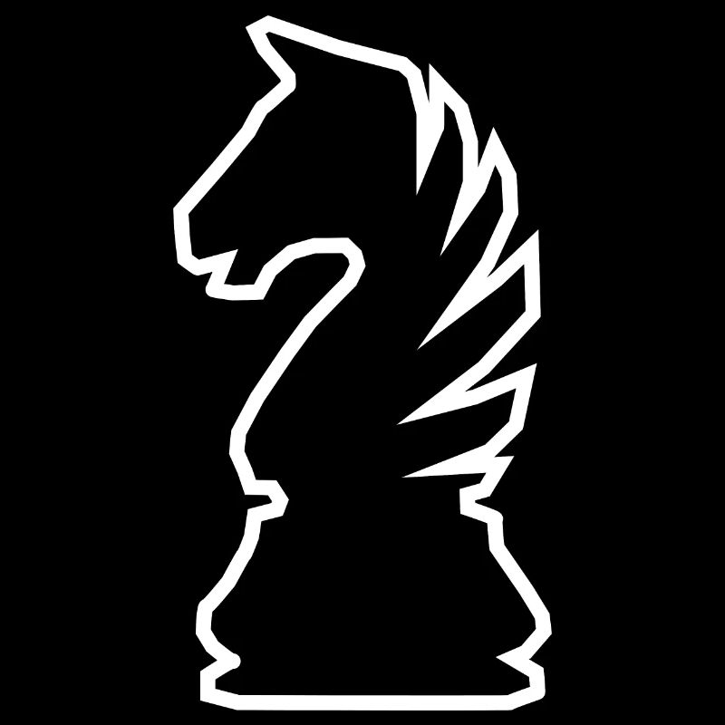 Échecs échecs chevalier contour blanc