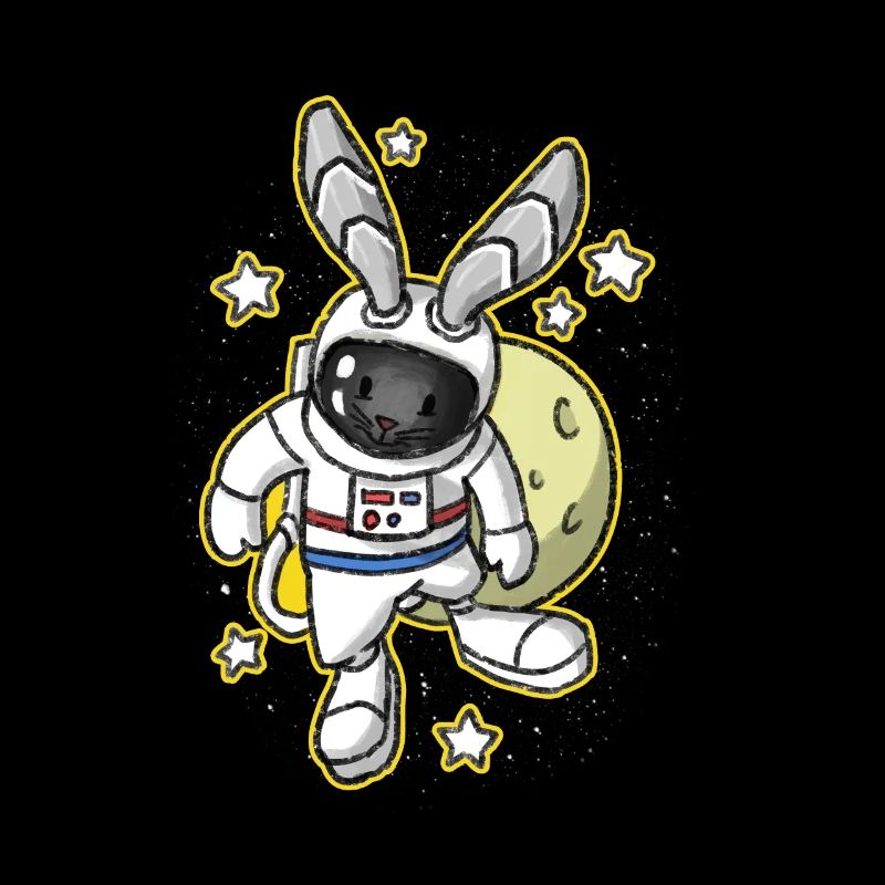 Cadeau d'astronaute de lapin Pâques Space