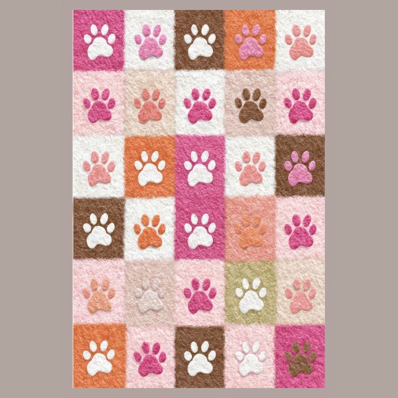 Pawprint Patchwork Plush Squares