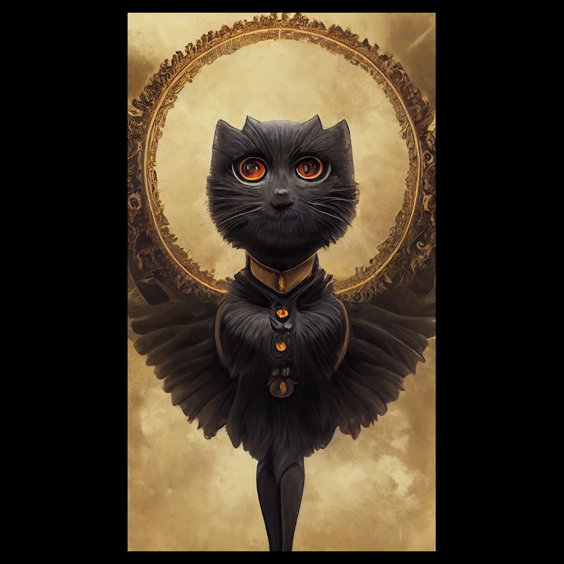 Schwarze Katze Engel