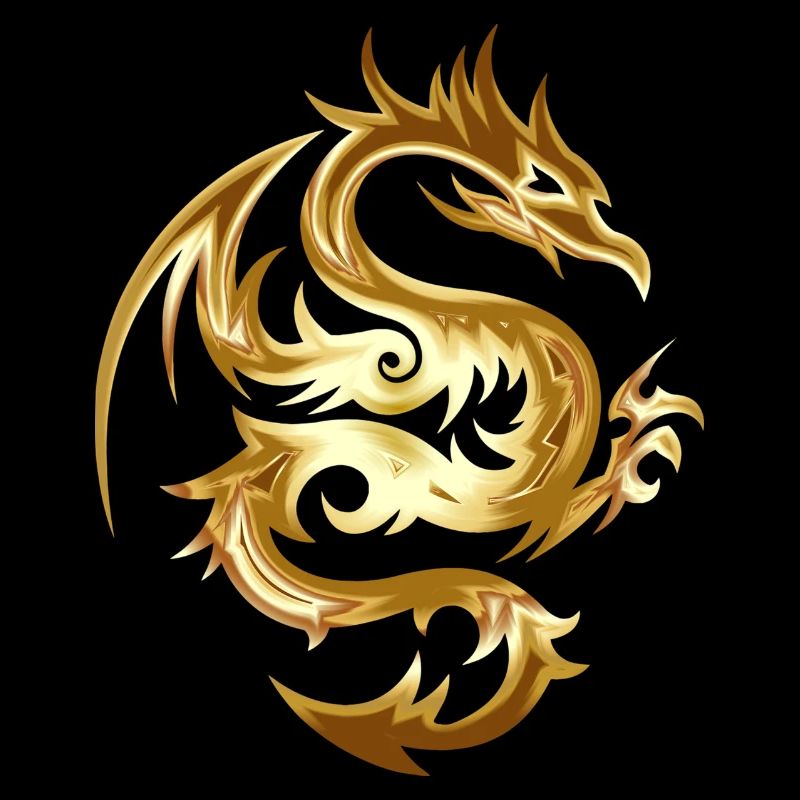 idée cadeau d'or de dragon chinois