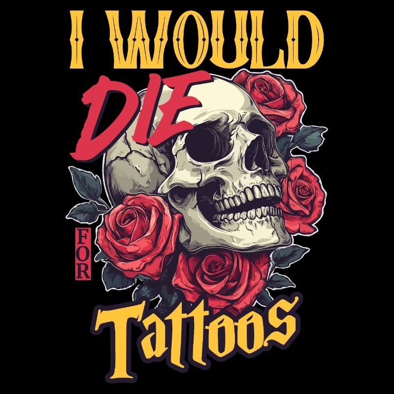 I Would Die for Tattoos skull Roses Art