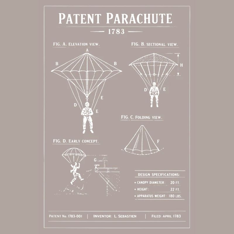 Patent-Fallschirm-Bauplan