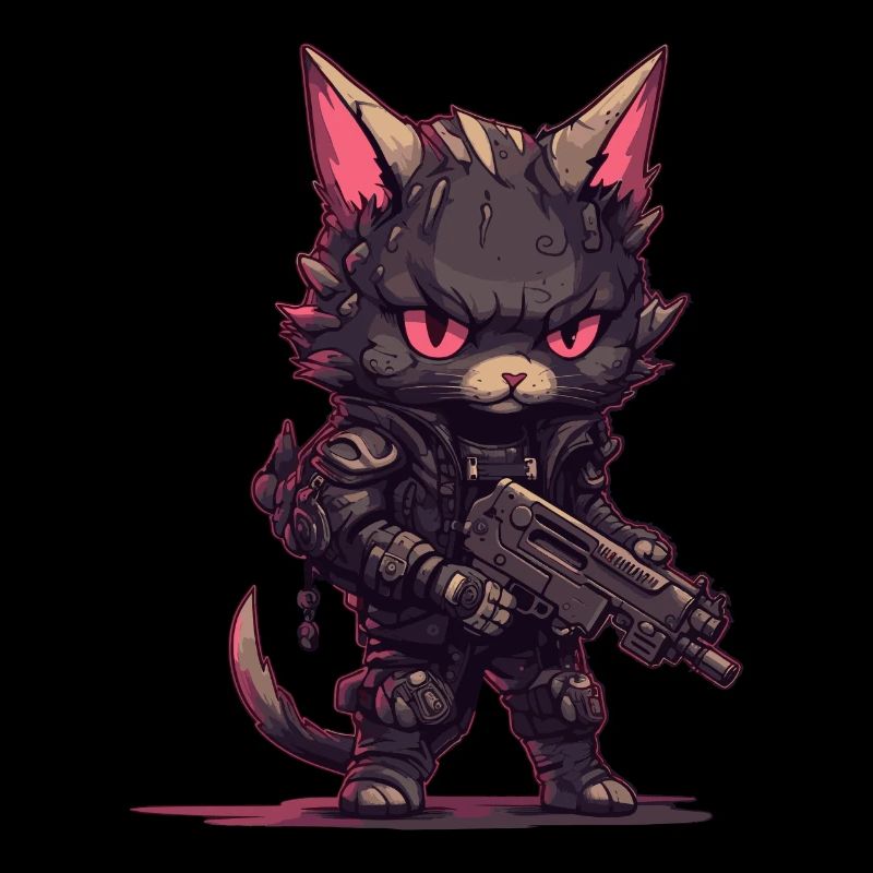Cat Biker im Stil von Post Apocalyptic