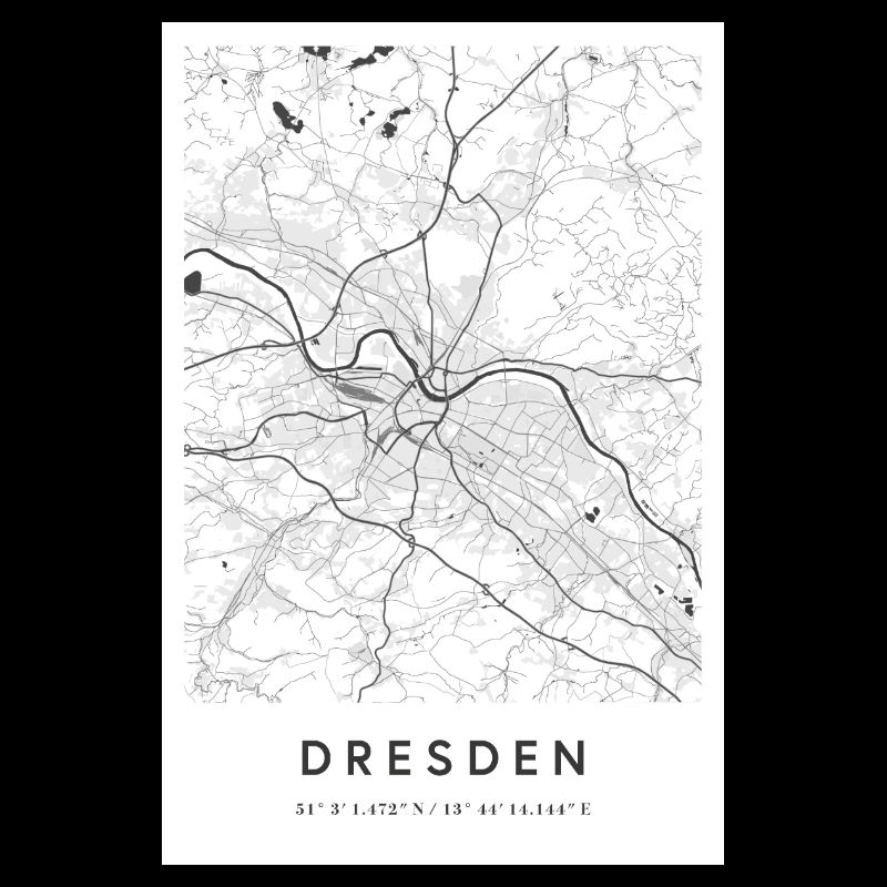 Dresden Karte Stadtplan Straßenplan Elbe