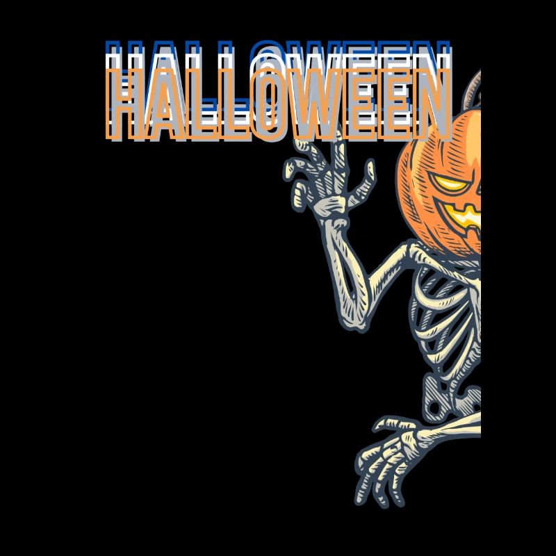 Spooky Pumpkin Skeleton