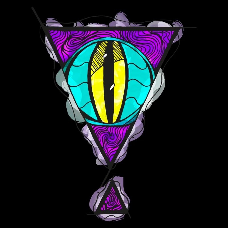 Œil de monstre extraterrestre avec ouverture dimensionnelle triangulaire