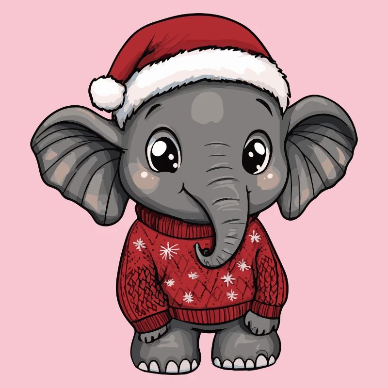 Bande dessinée de Noël éléphant