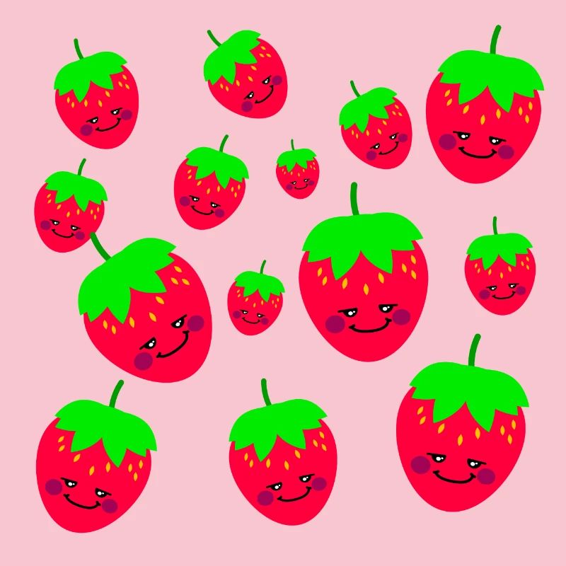 Erdbeeren - Lachend
