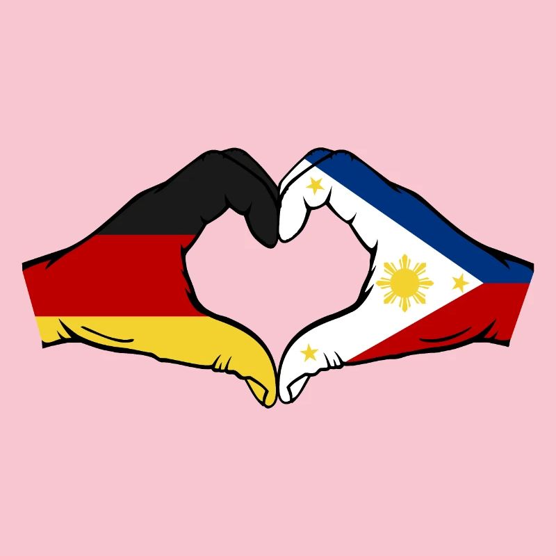Germany Philippines Flag Hands Heart Shape