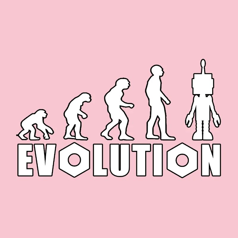 Evolution mit Roboterfigur Design