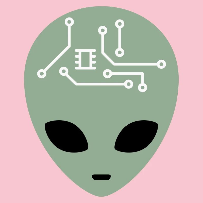 Alien Head avec circuits (trois couleurs)