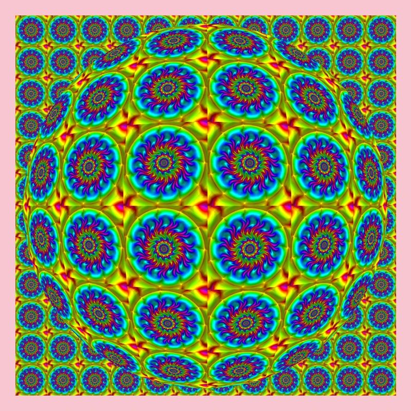 FRACTAL FLOWER ABSTRACT RAINBOW - COLORED OP ART