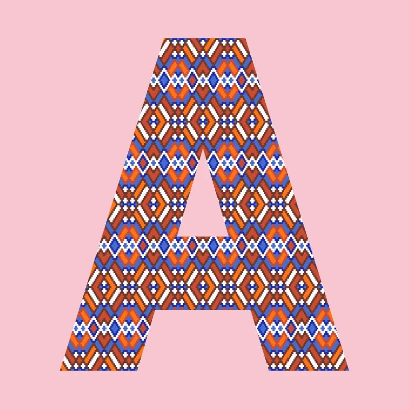 Monogram Letter A- geometric pattern