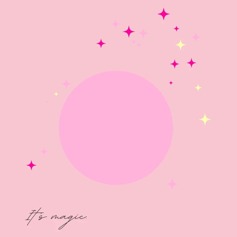 C’est magique – Soleil/Lune rose avec éclat
