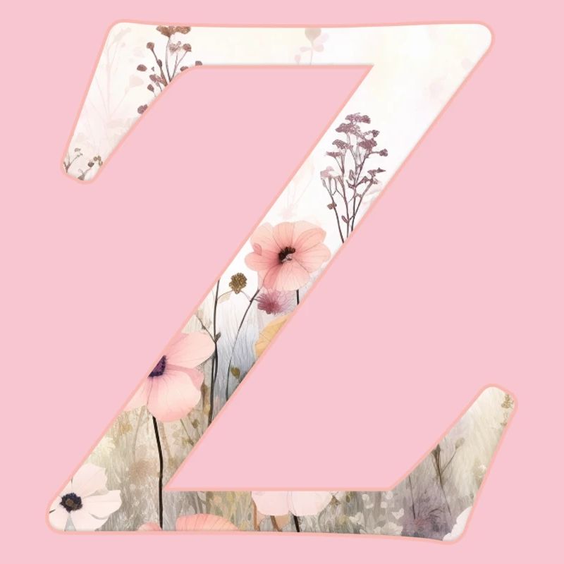 Personalisierbar Monogramm Z Blumenmuster