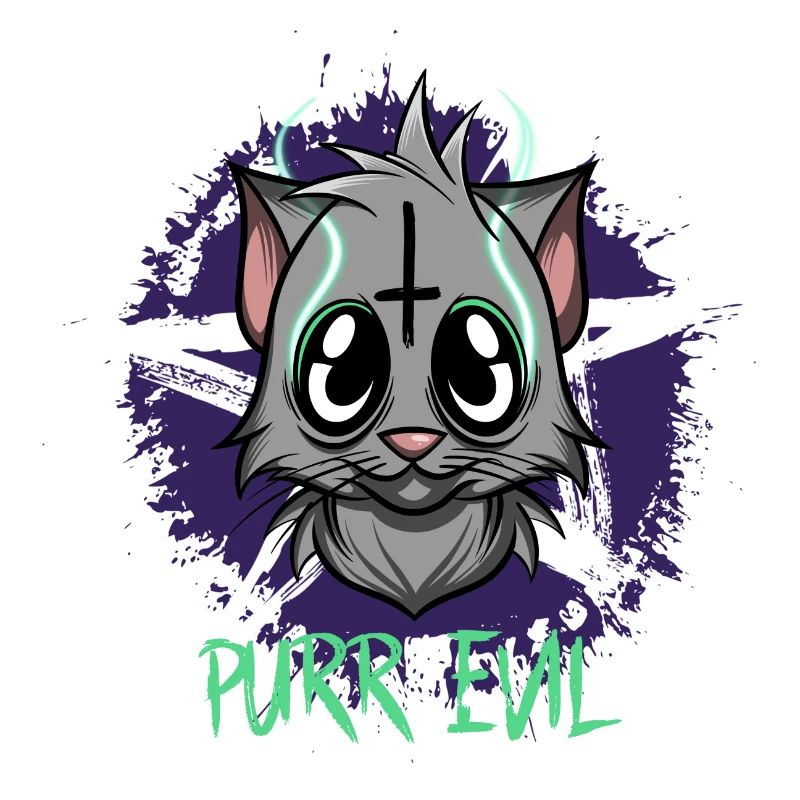 Purr Evil - Satanic Cat Pentagram