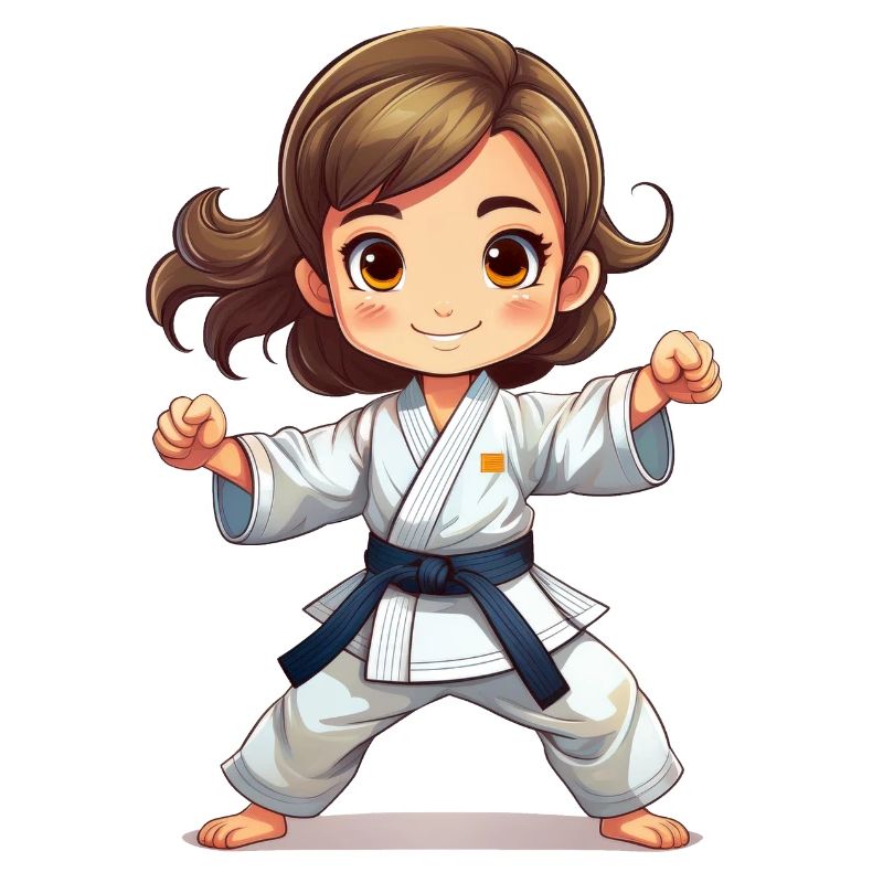 Mädchen, das Karate oder Judo macht