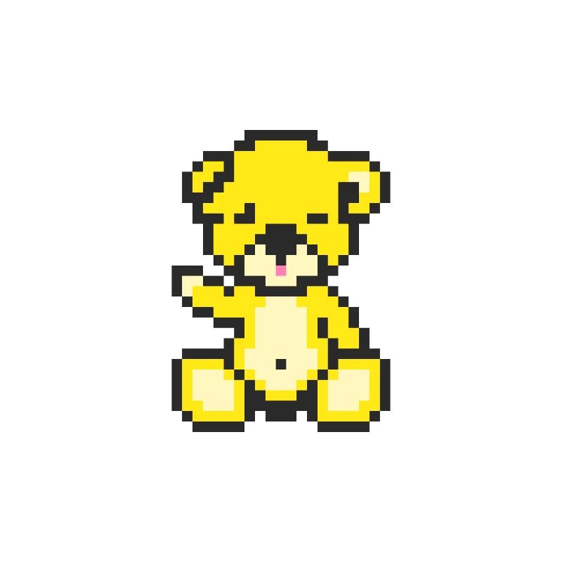 Pixel Bear Neon Yellow