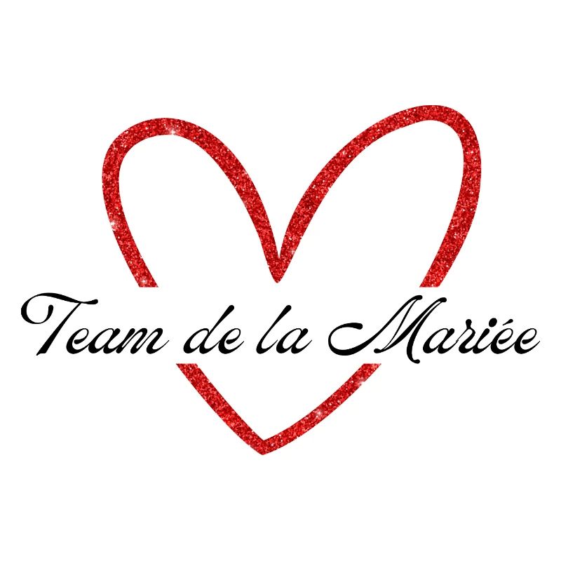 Rotes Herz Glitzer Braut Team