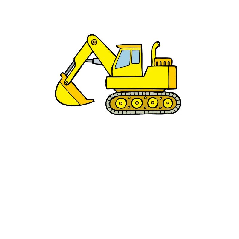 Gelber Bagger - Schaufelbagger auf der Baustelle