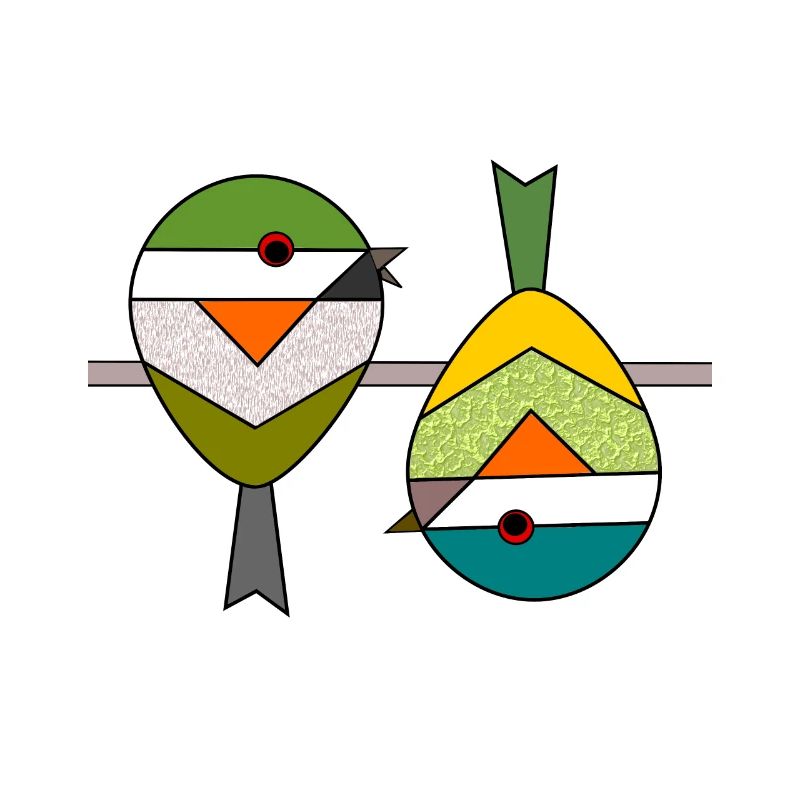 Bird 2 abstract geometric sparrows