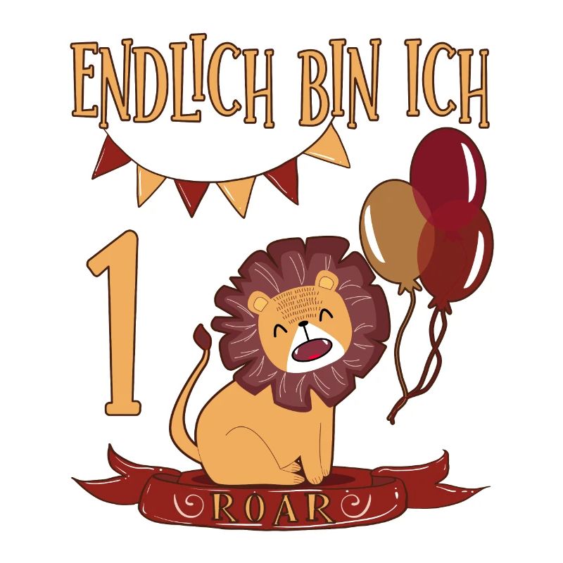 Erster Geburtstag Endlich bin ich eins süßer Löwe