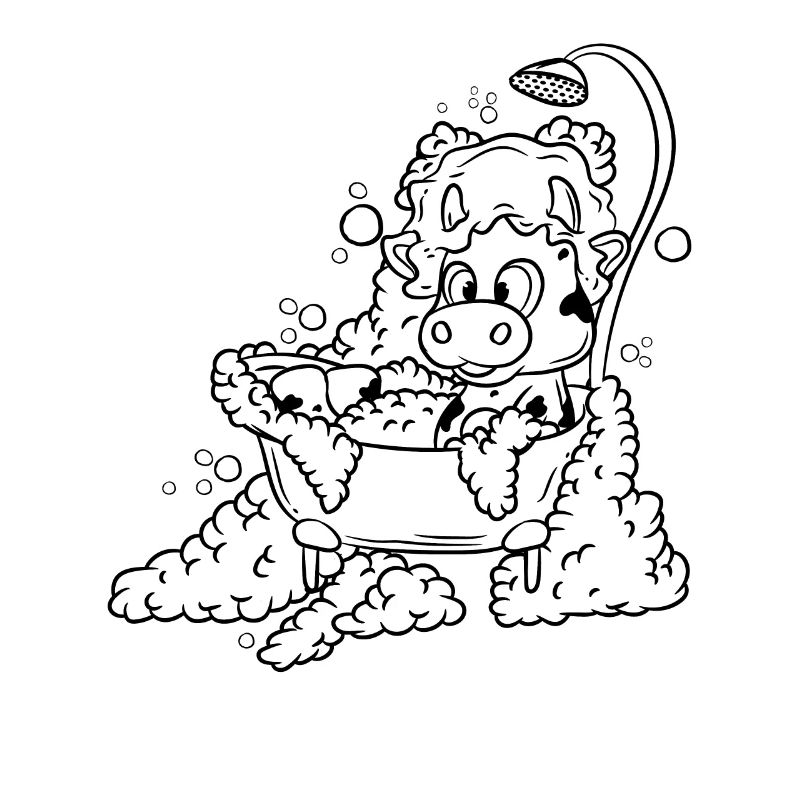 Vache dans la baignoire