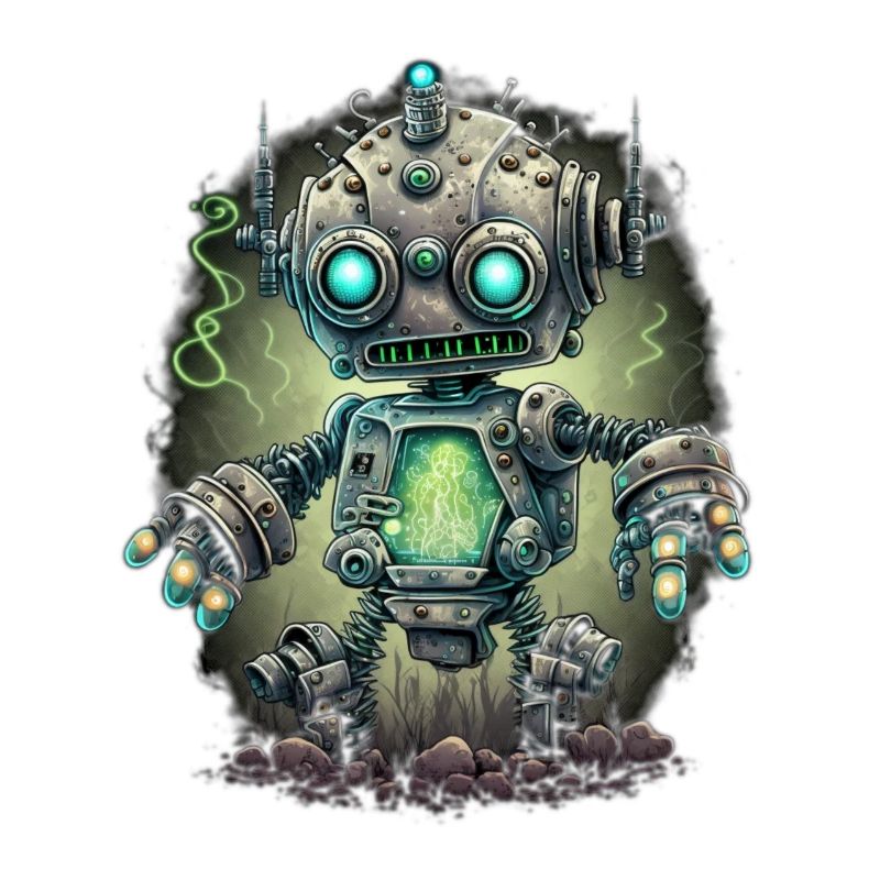 Neon Steampunk Robot
