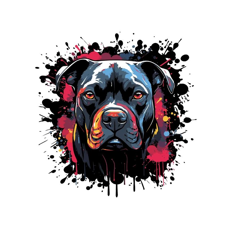 Farbenexplosions Pitbull Porträt