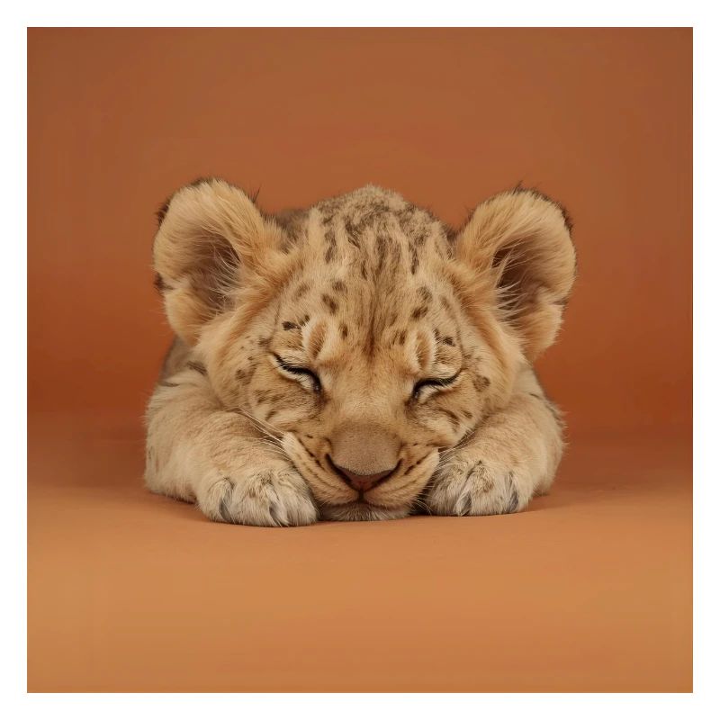 Sleeping cheetah cub