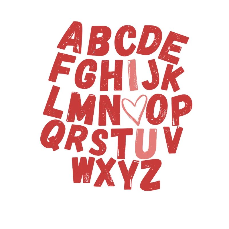Imprimé de cœurs d’alphabet coloré