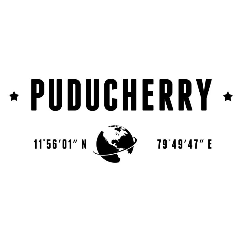 PUDUCHERRY Stylized Geographical Coordinates