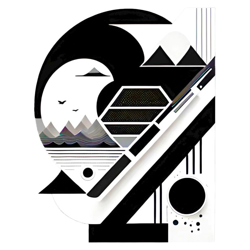 Collage Japan-Stil-Berge