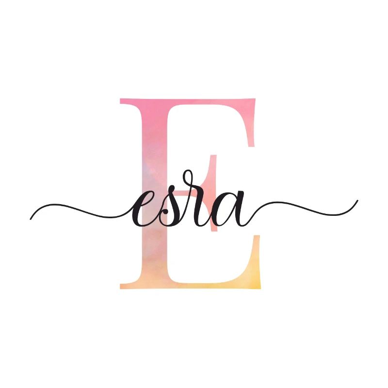 E| Monogramme | Nom | Esdras |Aquarelle