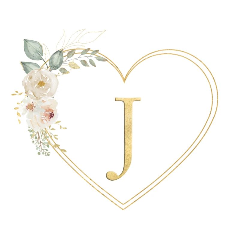 Customizable heart monogram J