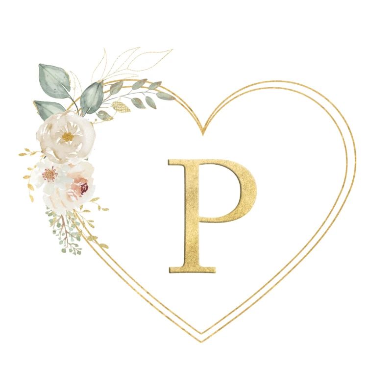 Customizable heart Monogram P