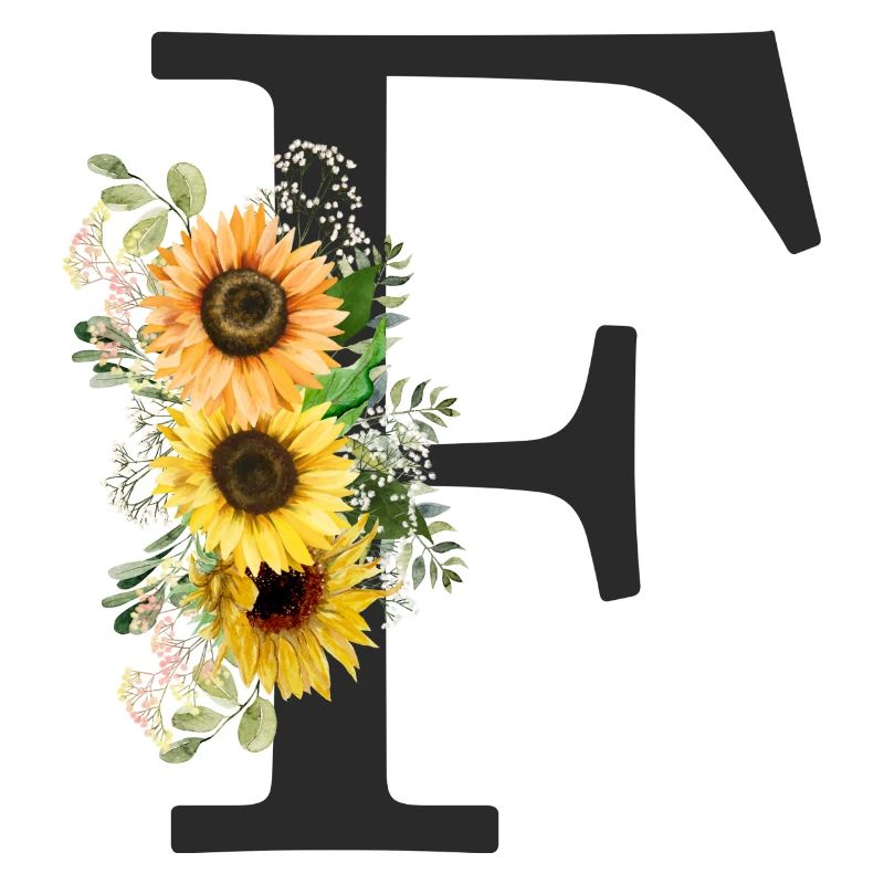 F Monogram Sunflowers