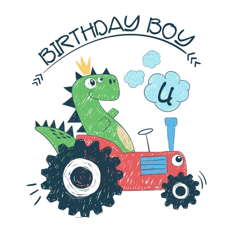 Quatrième anniversaire garçon cadeau Dino 4e 4e