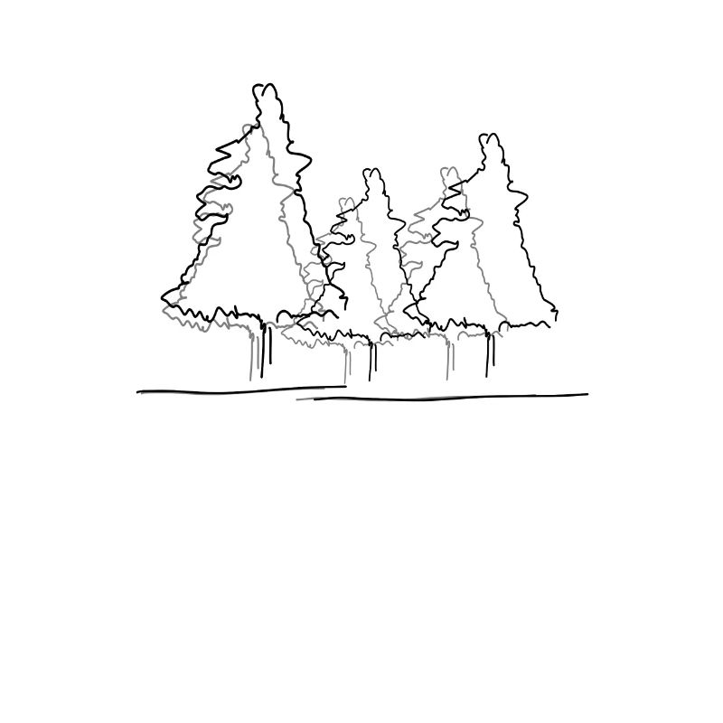 Forêt arborescente Lineart