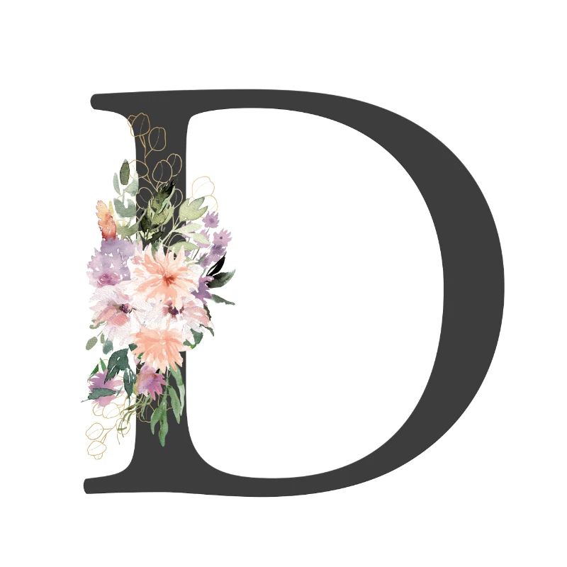 Lettre D, Monogramme, Fleurs