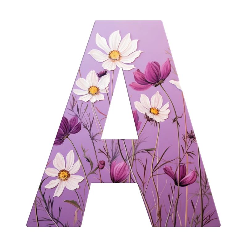 Buchstabe A, Monogramm, Blumenmuster