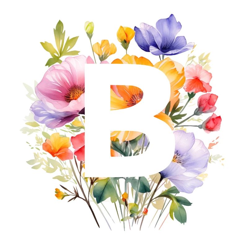 B monogramme, Bouquet coloré