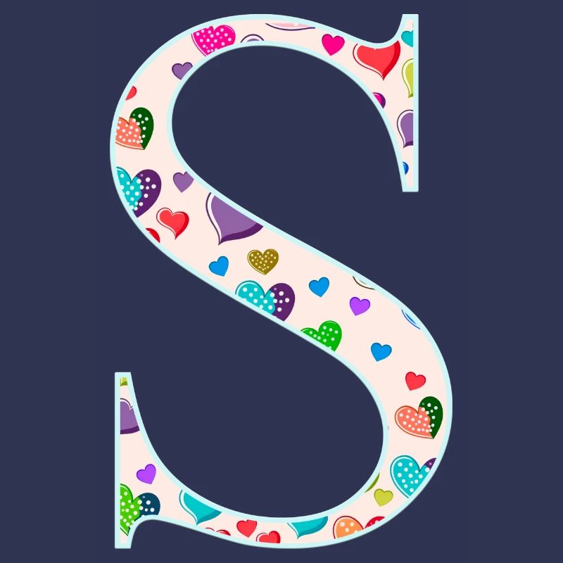 Customizable Monogram S Heart Pattern