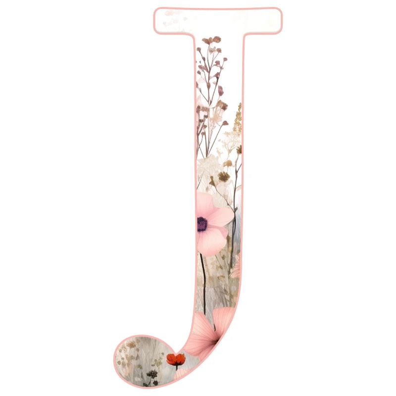 Personalisierbar Monogramm J Blumenmuster