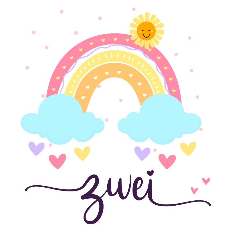 Ich bin schon zwei Geburtstagsshirt 2 Regenbogen