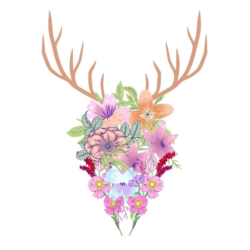 Blumen Geweih