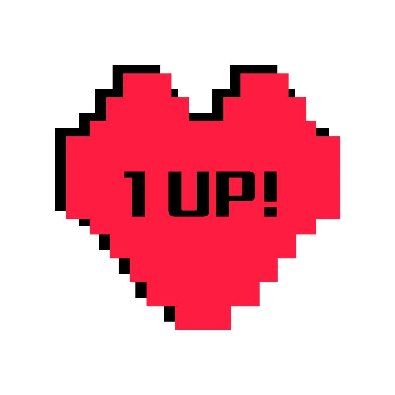 Gaming Herz 1 Leben Level Up 8Bit