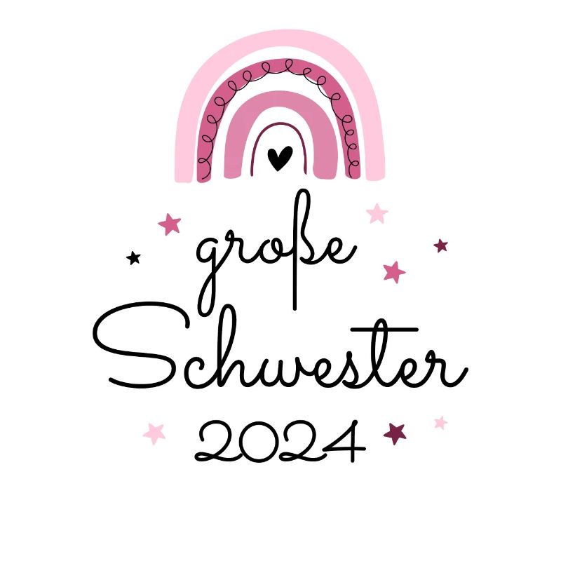 Ich werde große Schwester 2024 Regenbogen Mädchen